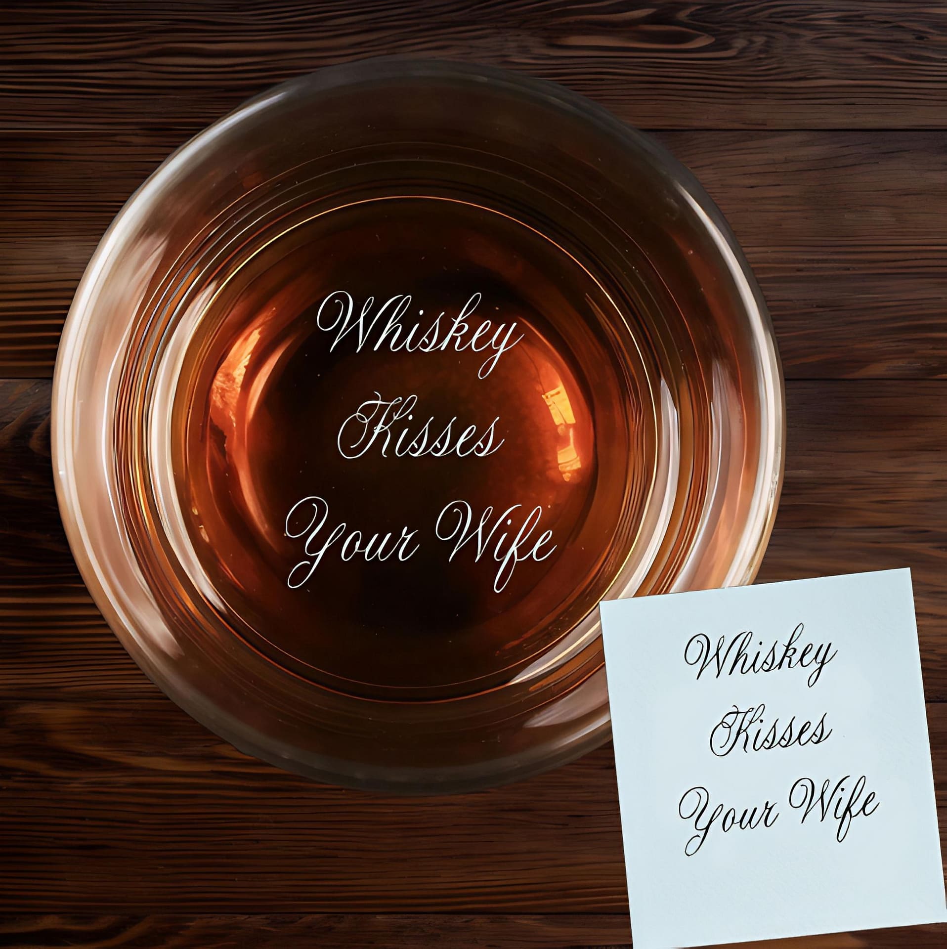 Customized Handwriting Whiskey Glass on the bottom