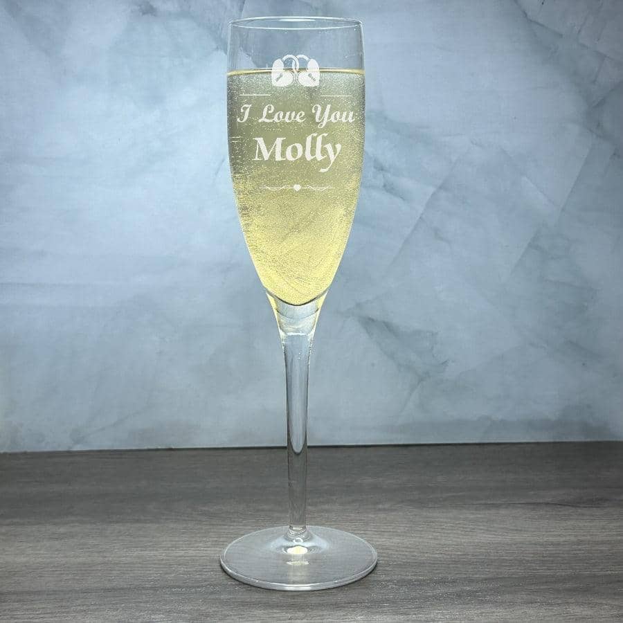 Engraved Crystal Champagne Glass - 6 oz - Item 437/06105 - Barware Hub - Barware Swag and Etched Gifts