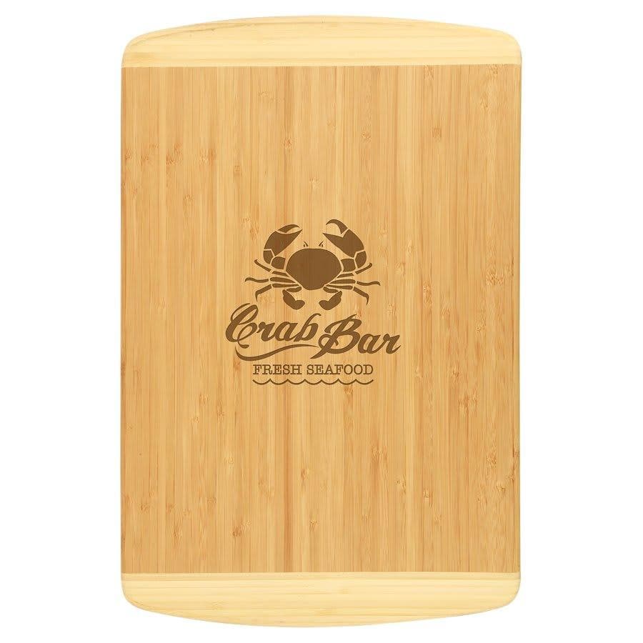 Engraved 18" x 12" Bamboo 2-Tone Personalized Cutting Board - Barware Hub - Barware Swag and Etched Gifts