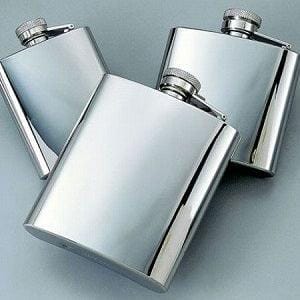 Engraved Bright Finish Flask - 8 oz 5" - Item 021040 - Barware Hub - Barware Swag and Etched Gifts