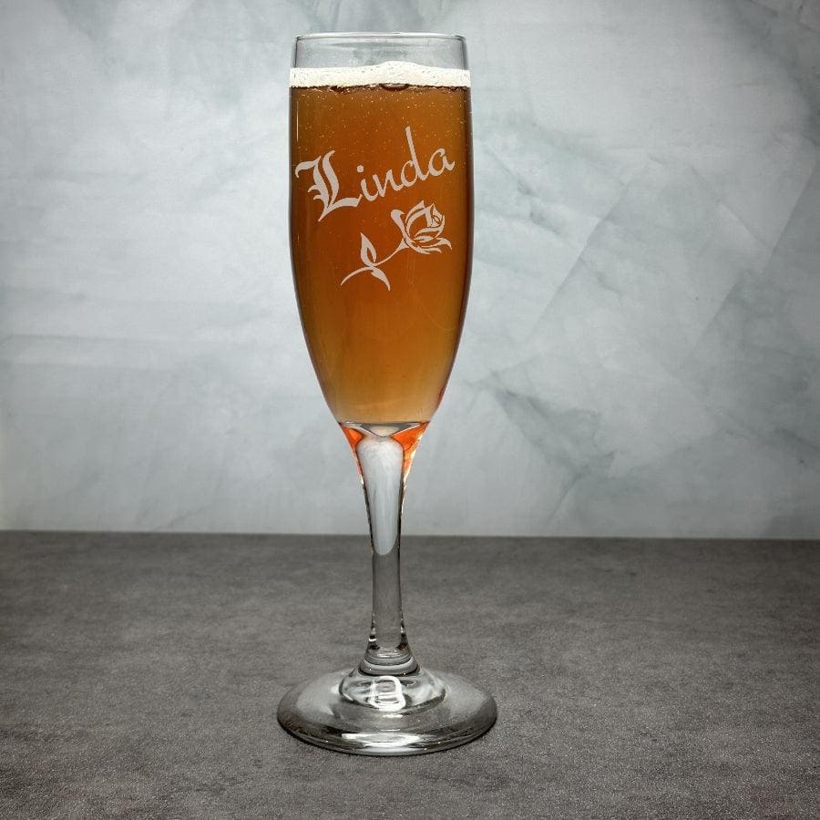 Engraved Champagne Glass-6oz-Item 408/76926 - Barware Hub - Barware Swag and Etched Gifts