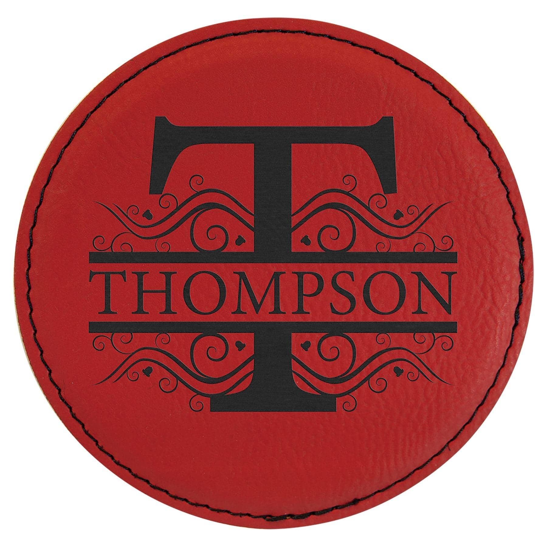 Engraved Round Drink Coaster, 4" Laserable Leatherette - Barware Hub - Barware Swag and Etched Gifts
