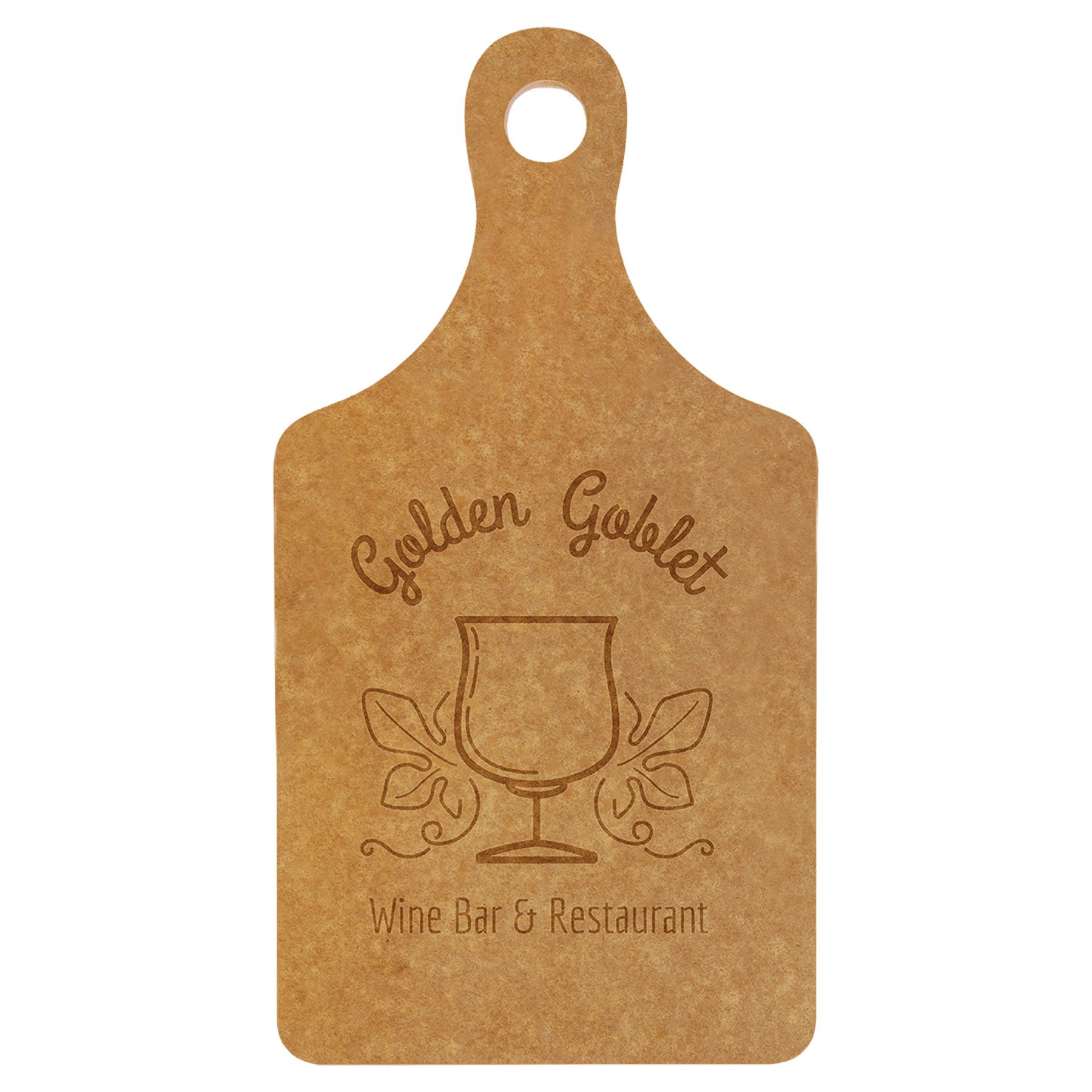Engraved 13 1/2" x 7" Eco Paddle Shaped Personalized Cutting Board - Barware Hub - Barware Swag and Etched Gifts