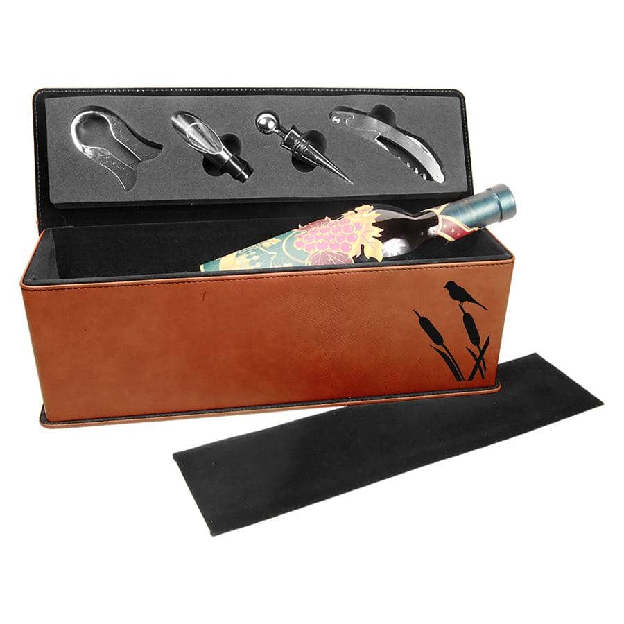 Personalized Custom Engraved Leatherette Wine Box with Tools - Barware Hub - Barware Swag and Etched Gifts