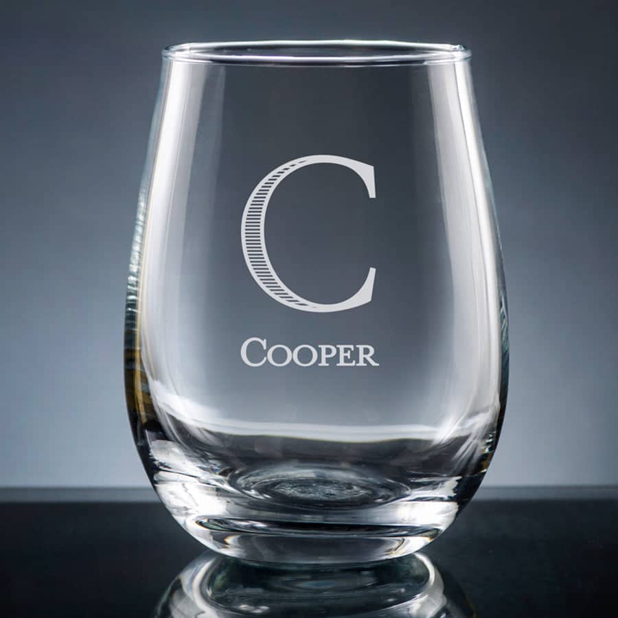 Engraved Stemless Wine Glass - 15 oz - Item 5535515 - Barware Hub - Barware Swag and Etched Gifts