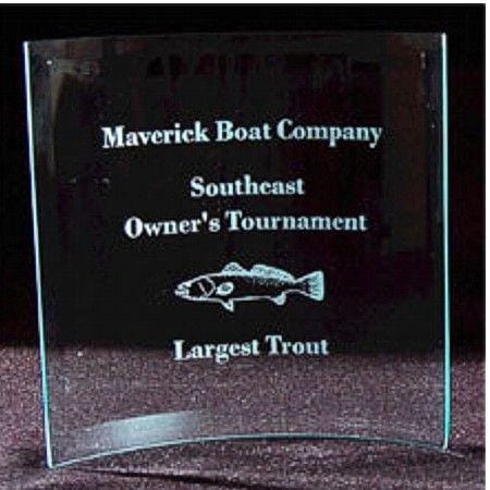 Personalized Beveled Edge Curved Glass 9x9 Award - Item 1026 - Barware Hub - Barware Swag and Etched Gifts