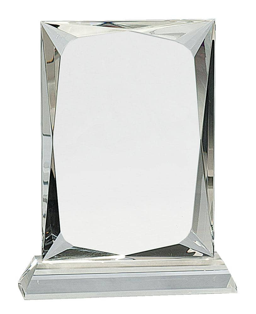 7 1/4" Engraved Personalized Crystal Rectangle Award on Clear Base - Barware Hub - Barware Swag and Etched Gifts