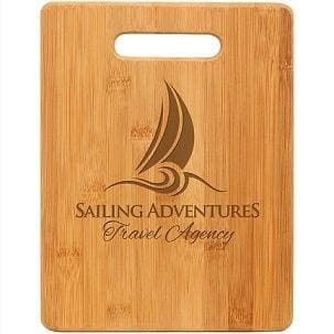 Engraved Bamboo Rectangle Cutting Board 9" x 12" - Item GFT173 - Barware Hub - Barware Swag and Etched Gifts