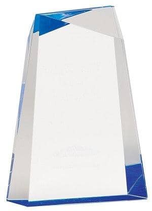 7" Engraved Blue Facet Wedge Acrylic - Item AWG7BU - Barware Hub - Barware Swag and Etched Gifts
