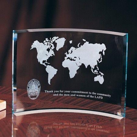 Personalized Beveled Edge Curved Glass 7x10 16mm Award - Item 104 - Barware Hub - Barware Swag and Etched Gifts