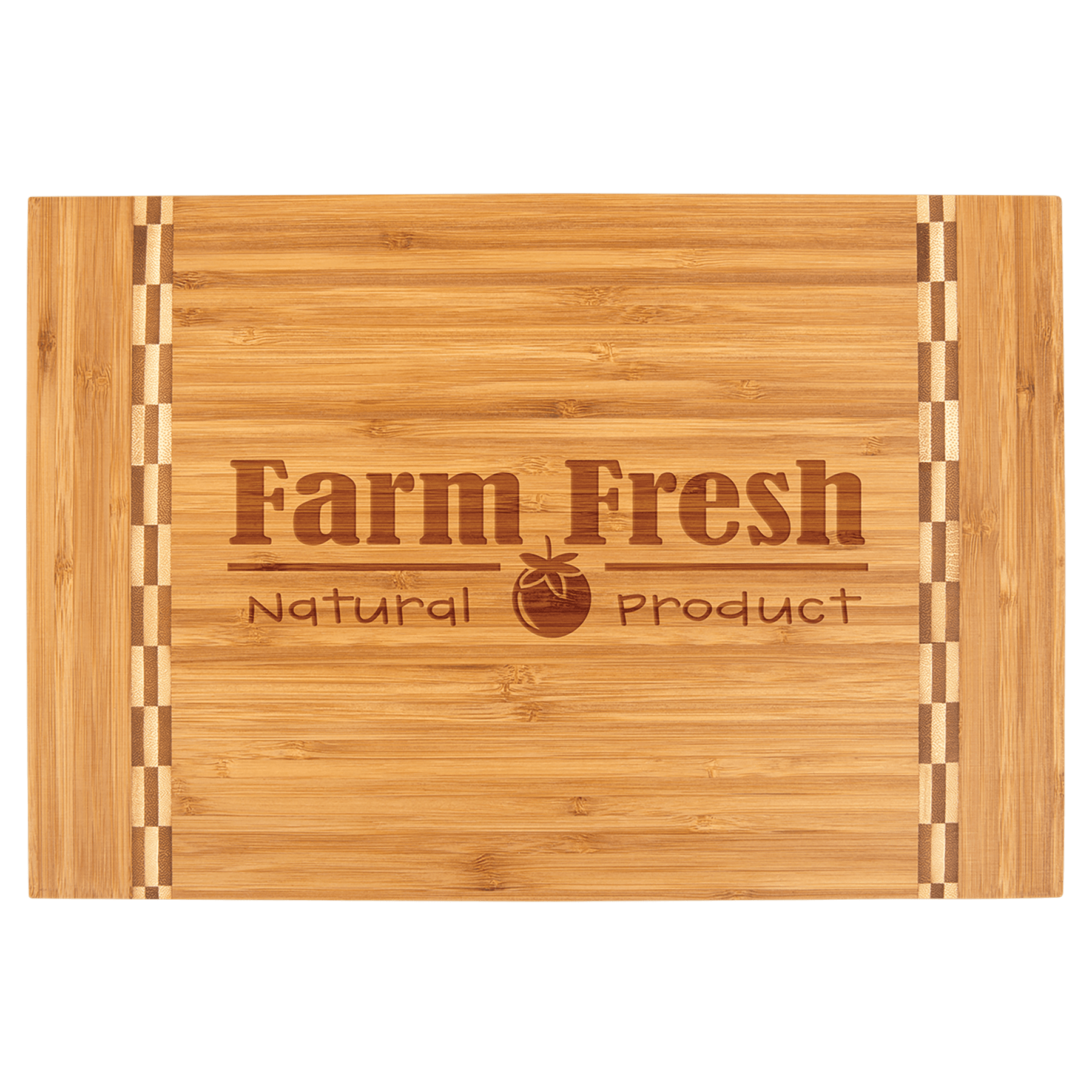Engraved 15" x 10 1/4" Bamboo Personalized Cutting Board with Butcher Block Inlay - Barware Hub - Barware Swag and Etched Gifts