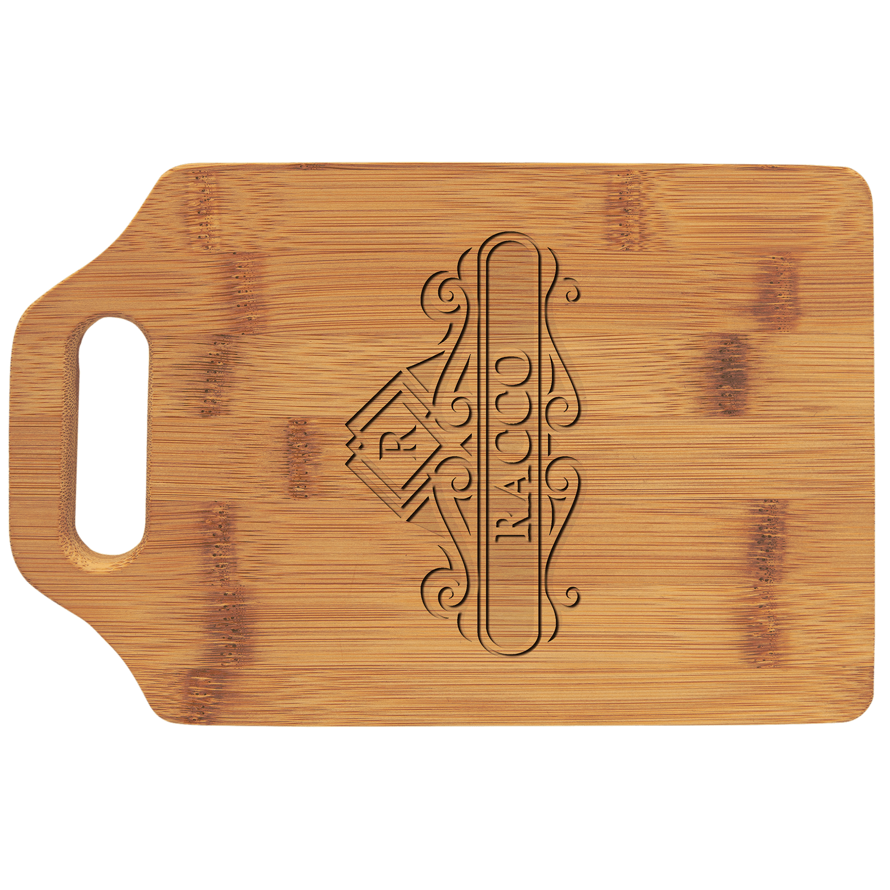 9" x 6" Engraved Personalized Bamboo Cutting Board with Handle - Barware Hub - Barware Swag and Etched Gifts