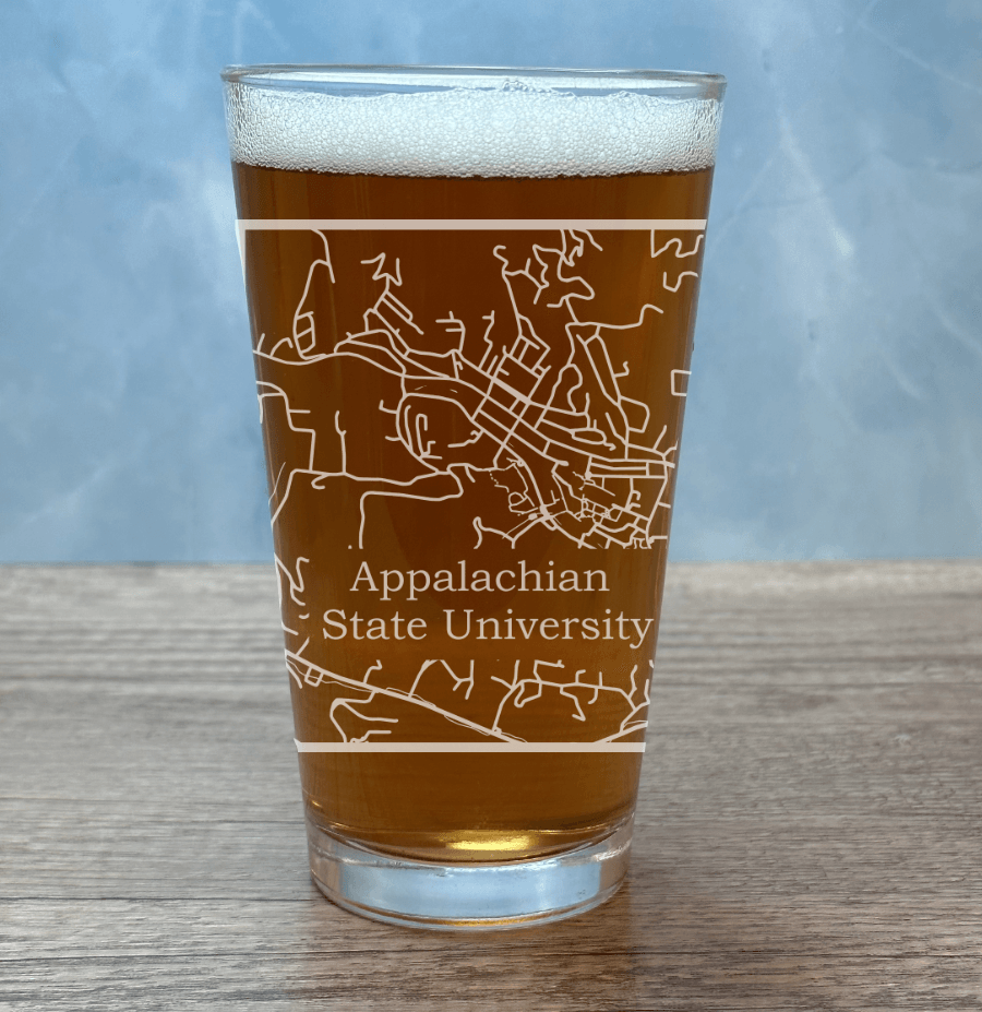 Engraved College Town Map Glass 16 oz-Item 212/G3960A-5139 - Barware Hub - Barware Swag and Etched Gifts