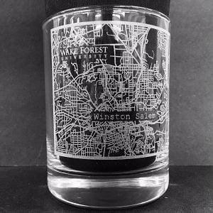 Engraved College Town Map Old Fashion Glass 14 oz-Item 103/53232-918 - Barware Hub - Barware Swag and Etched Gifts