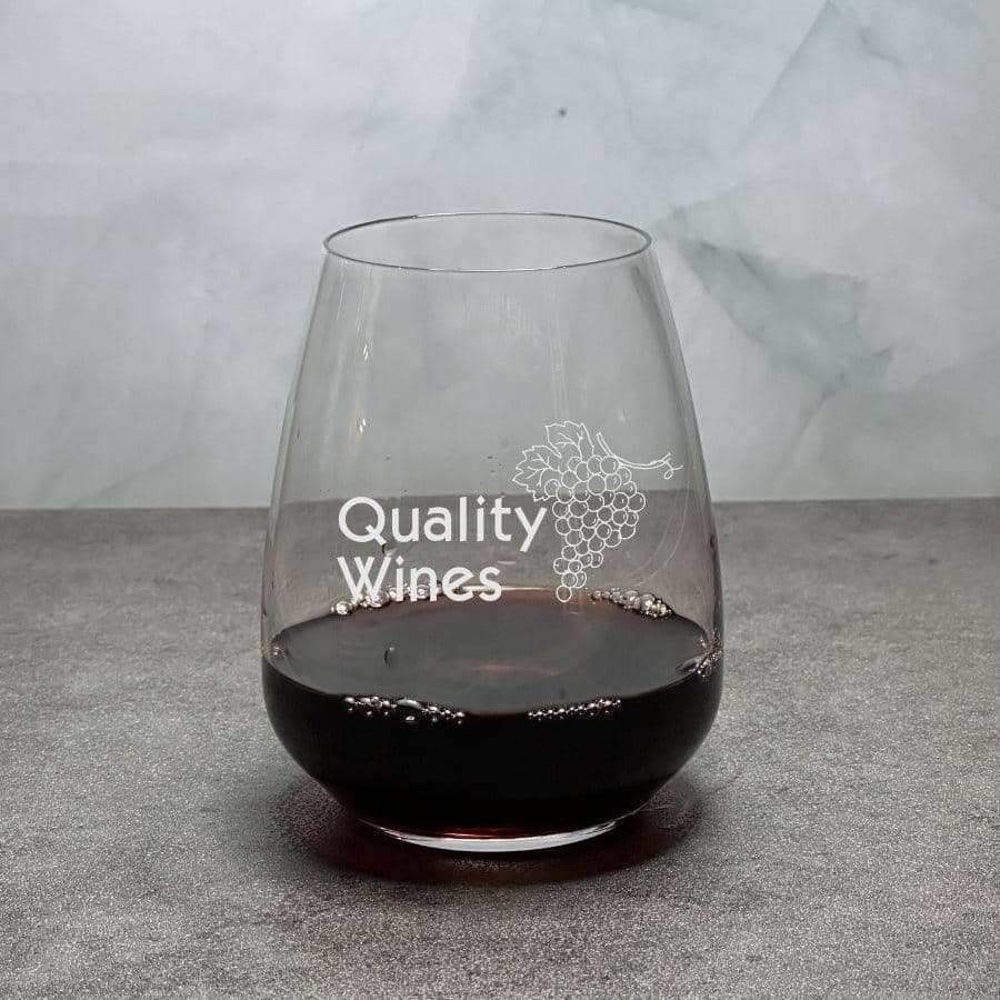 Engraved Luigi Bormioli Atelier Crystal Stemless Wine Glass - 14 oz - Item 459/10289 - Barware Hub - Barware Swag and Etched Gifts