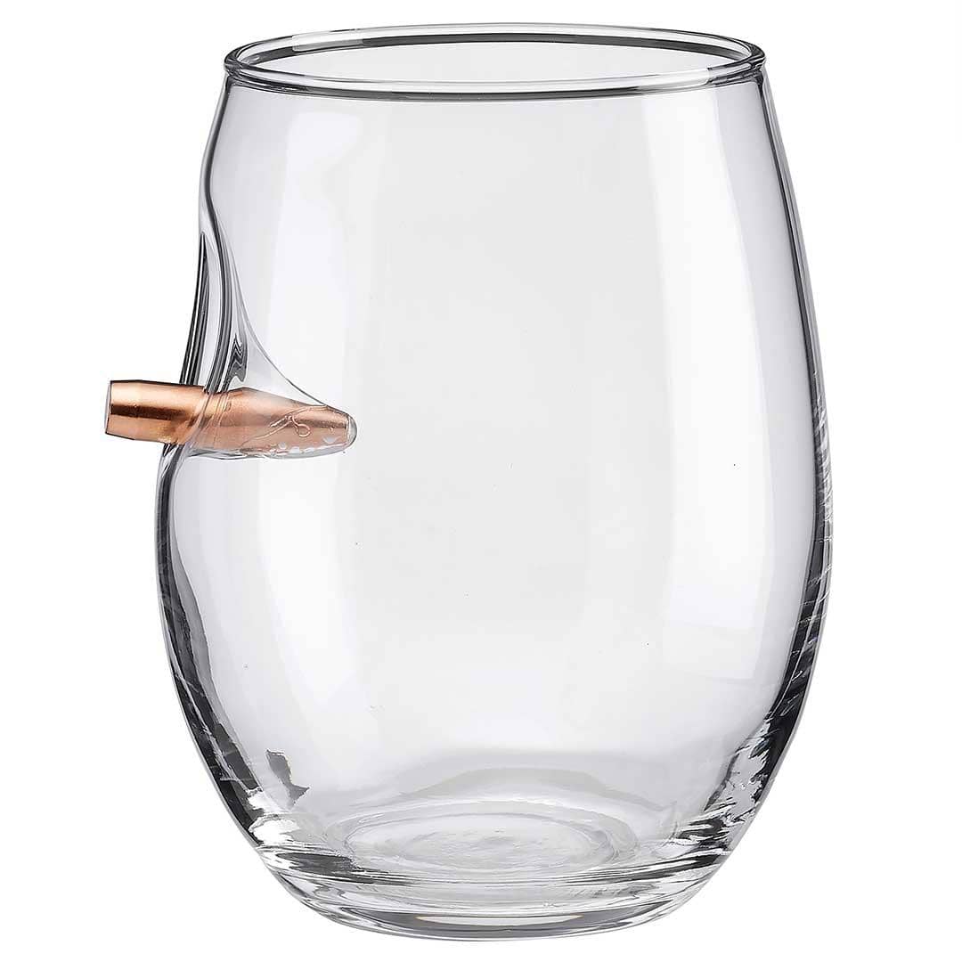 Personalized BenShot Engraved Bullet Wine Glass - 15 oz - ItemC8303/Benshot - Barware Hub - Barware Swag and Etched Gifts