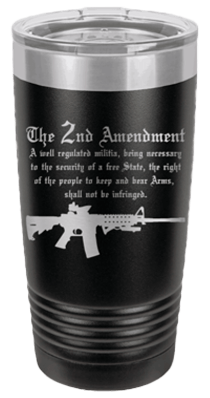 2nd Amendment Laser Engraved Tumbler (Etched) - Quality Glass Designer