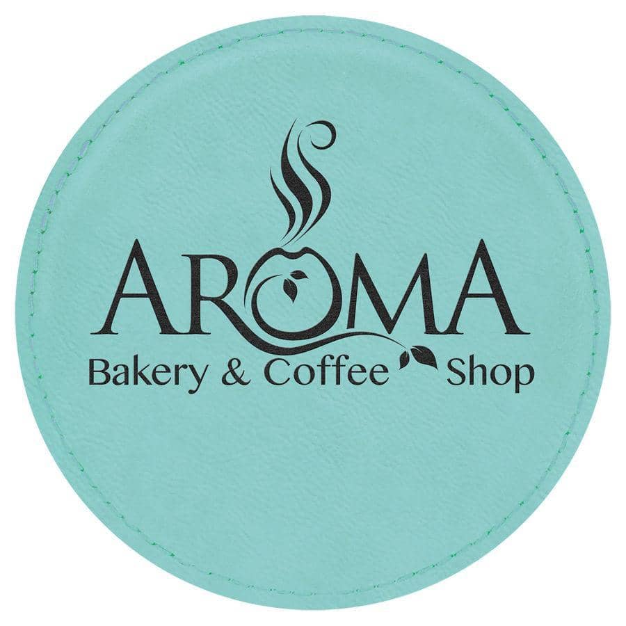 Engraved Round Drink Coaster, 4" Laserable Leatherette - Barware Hub - Barware Swag and Etched Gifts