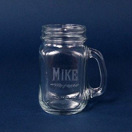 Mason Jar Engraved Tea or Beer Mug - 16 oz - Item 518/97084 - Barware Hub - Barware Swag and Etched Gifts