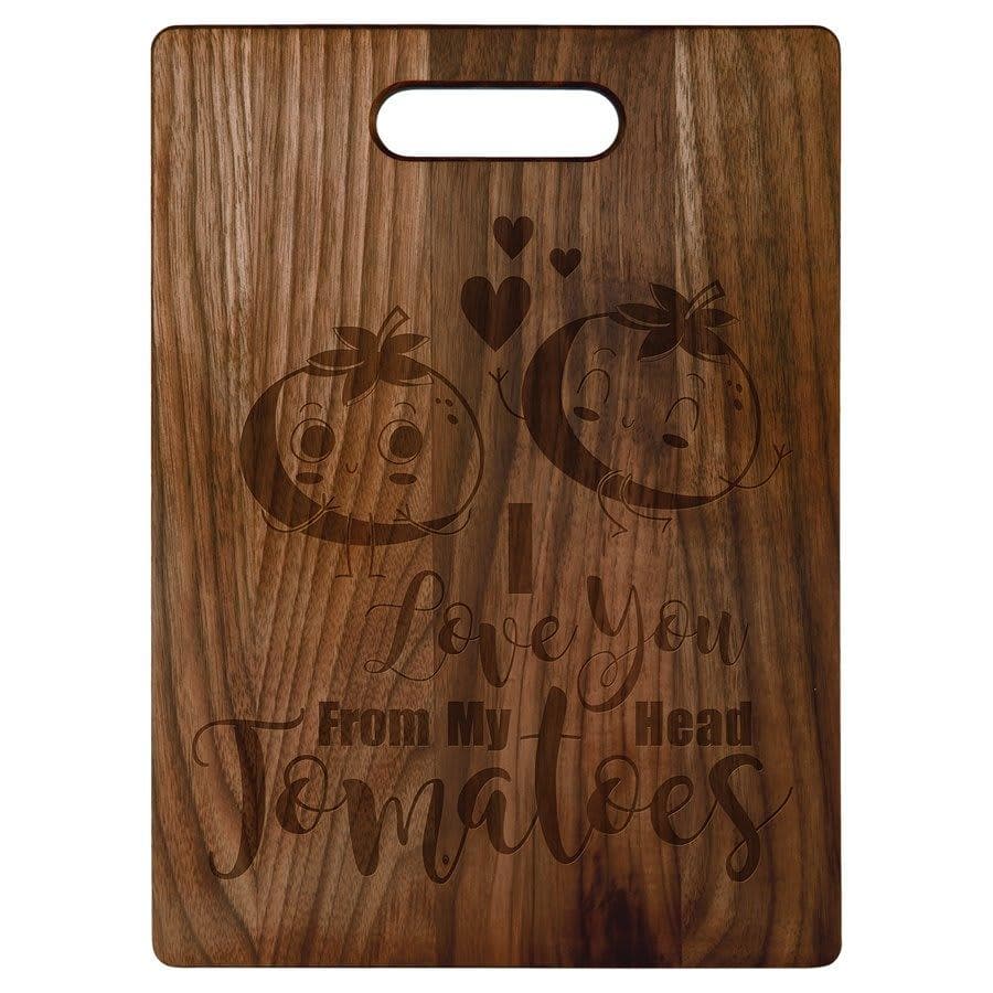 Engraved 13 3/4" x 9 3/4" Walnut Personalized Cutting Board - Barware Hub - Barware Swag and Etched Gifts