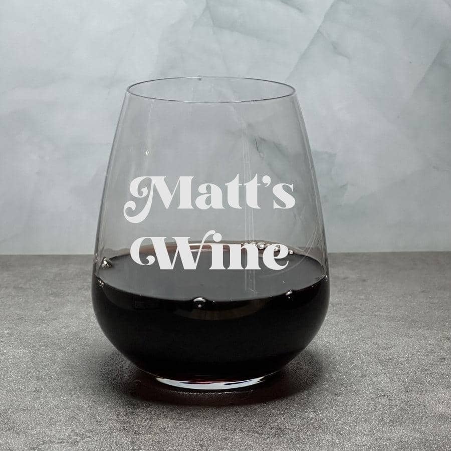 Engraved Luigi Bormioli Atelier Stemless Crystal Wine Glass - 23 oz - Item 458/10291 - Barware Hub - Barware Swag and Etched Gifts