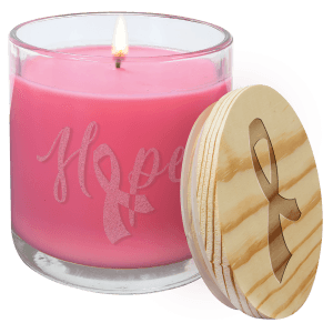 Engraved Peony Rose Candle in Glass Jar with Customizable Wood Lid 14oz - Item CDL1055 - BarwareHub