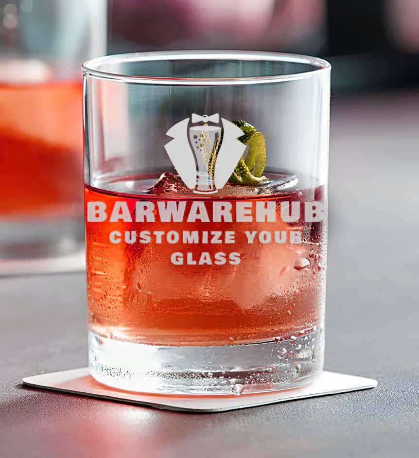 Engraved Aristocrat Double Old-Fashioned Bar Glass - 14 oz - Item 103/53232-918CD - BarwareHub