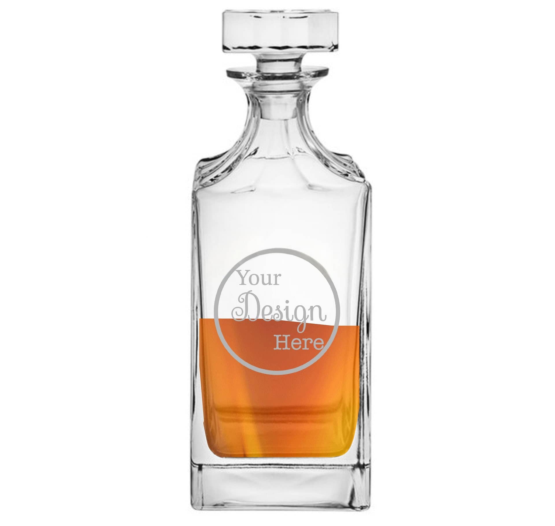 Engraved Franmara Jolie 30 oz. Square Crystal Decanter - BarwareHub